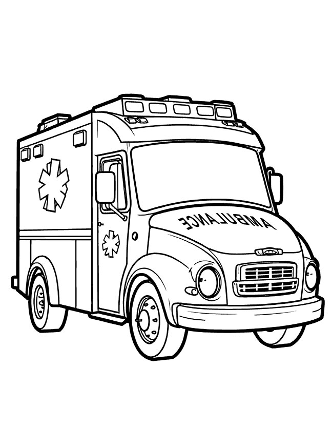 Custom ambulance coloring page